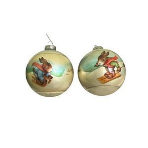 1980 Bavarian Bunny Christmas Tree Bauble Ornament House of Goebel,‎ Skiing Set